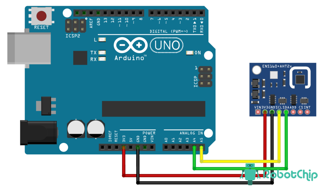 Arduino 21q Подключение датчика качества воздуха, температуры и влажности ENS160 ...